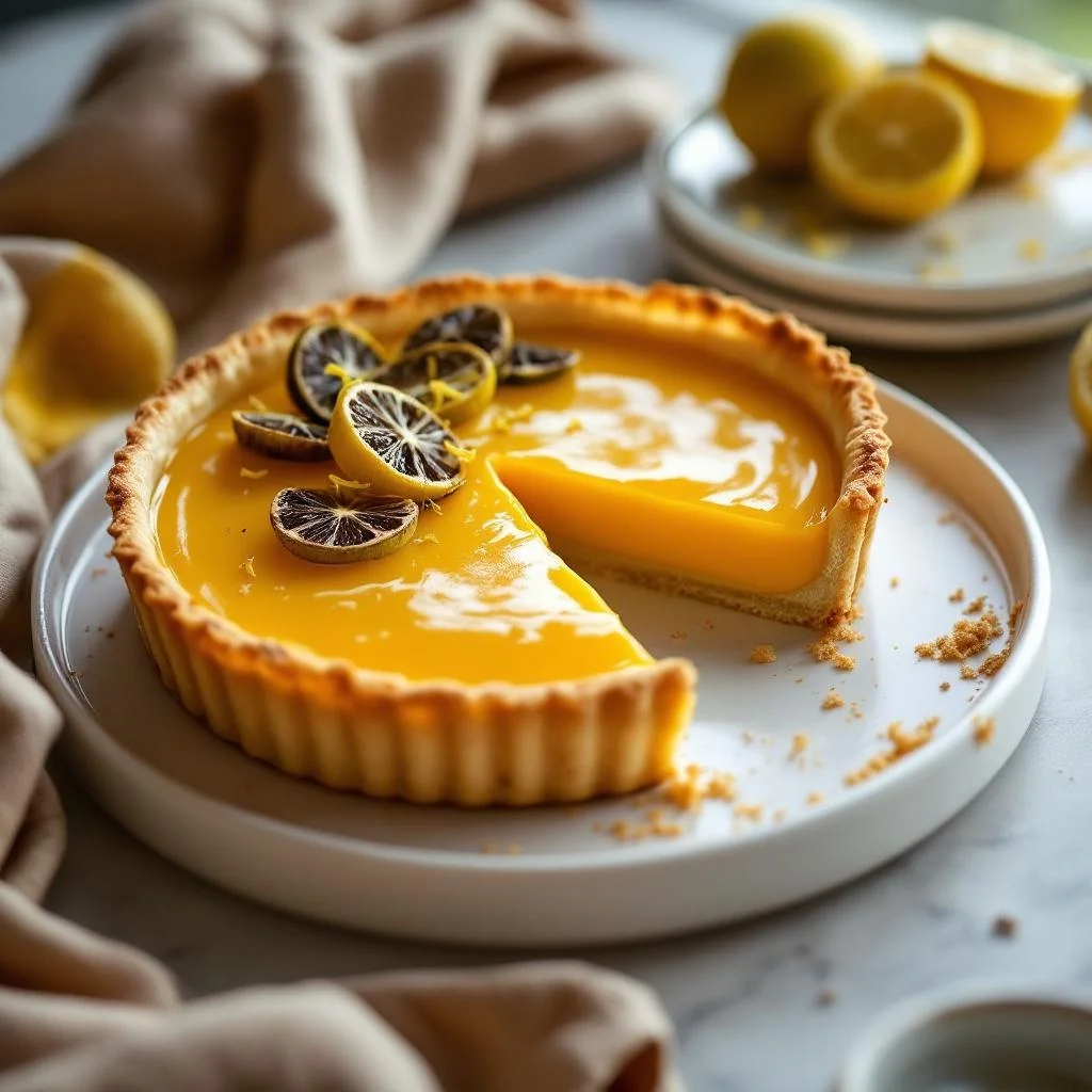 Mango and Black Lime Tart