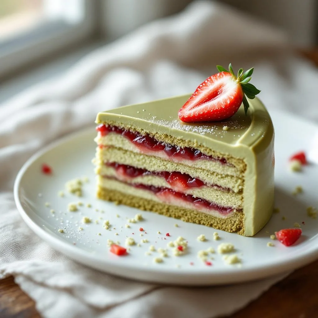 Matcha and Strawberry Petits Gâteaux