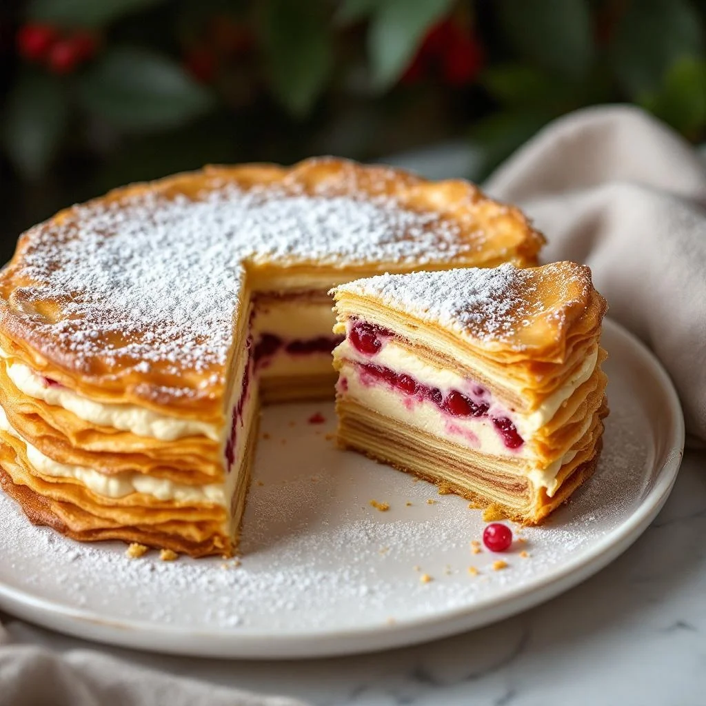 Cherry Blossom and Vanilla Mille-Feuille
