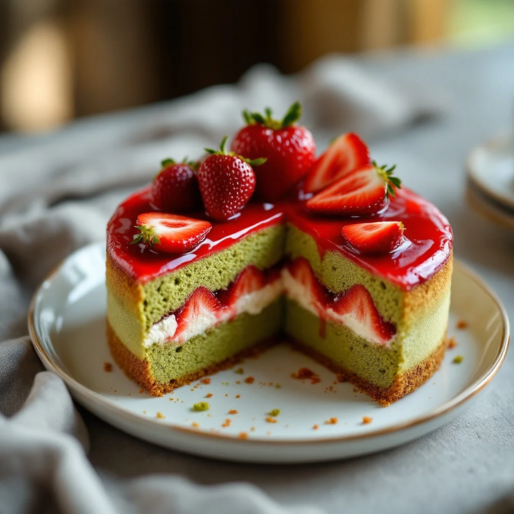 Strawberry and Matcha Petit Gâteau
